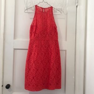 Red lace J.Crew cocktail dress